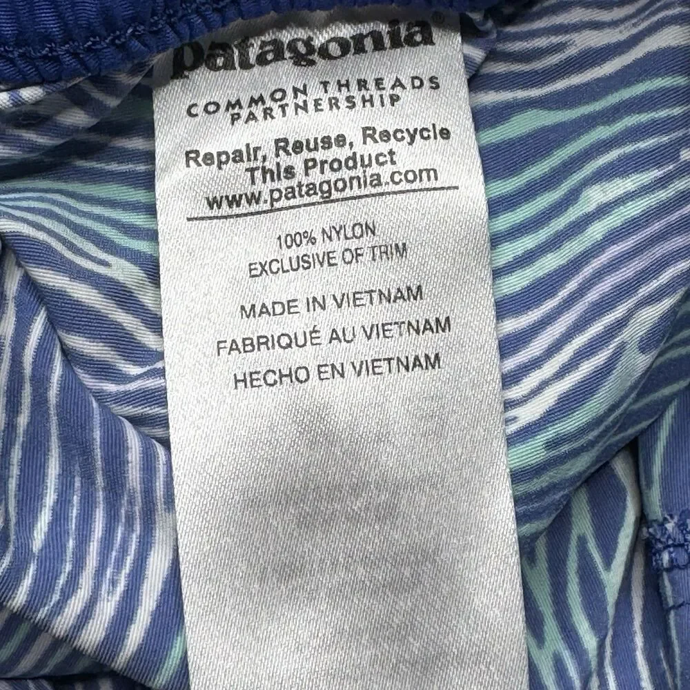 Patagonia Costa Rica Baggies Shorts Kids Size XL Blue Stripes 3